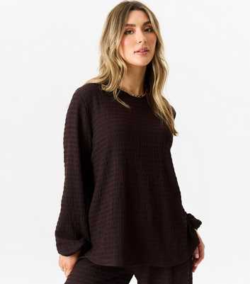 Gini London Brown Oversized Textured Top