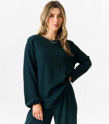 Gini London Green Oversized Textured Top