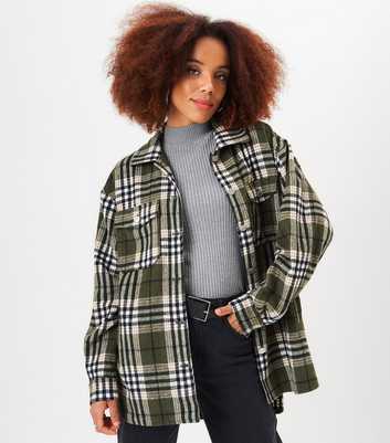 Gini London Green Oversized Plaid Shacket