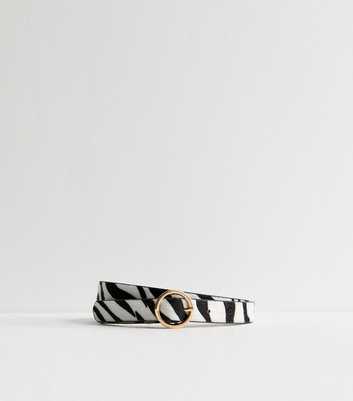 Black Brushed Zebra Print Belt