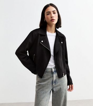 Faux Leather Jacket Womens Faux Suede Biker Jacket Faux Leather