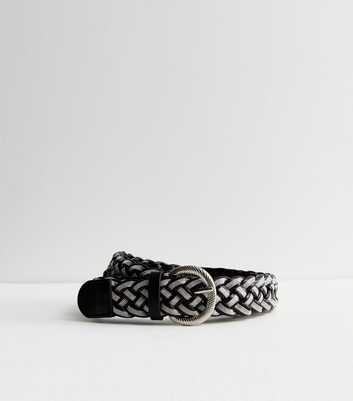 Black Diamanté Plaited Belt 