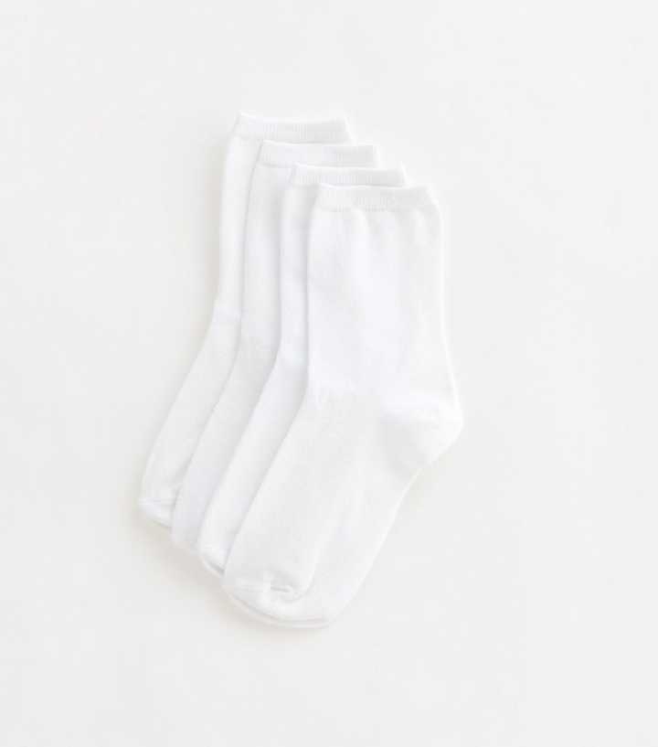Pack Of 4 White Ankle Socks