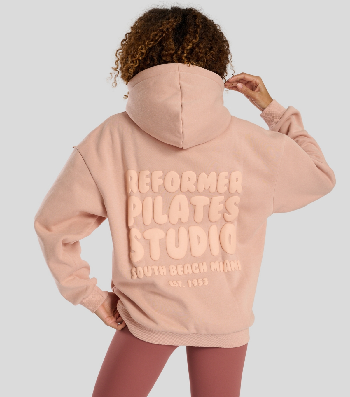 Women's Mid Pink Borg Fleece Lined Reformer Hoodie South Beach New Look