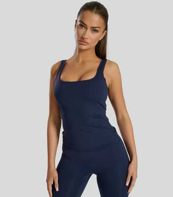 South Beach Navy Scoop Neck Vest Top