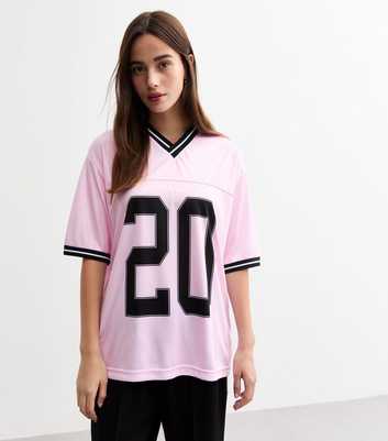 Pink Oversized 20 Football T-Shirt