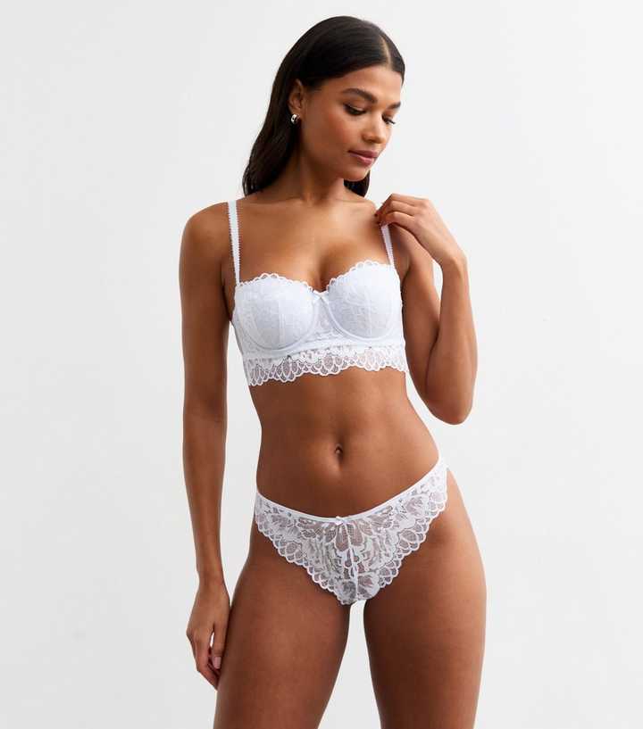 White Lace Thong