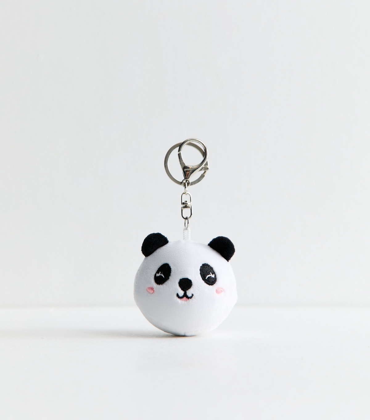 White Panda Fabric Bag Charm New Look