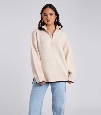 Urban Bliss Cream Half Zip Jumper