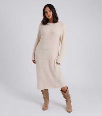 Urban Bliss Cream Boucle Midi Dress