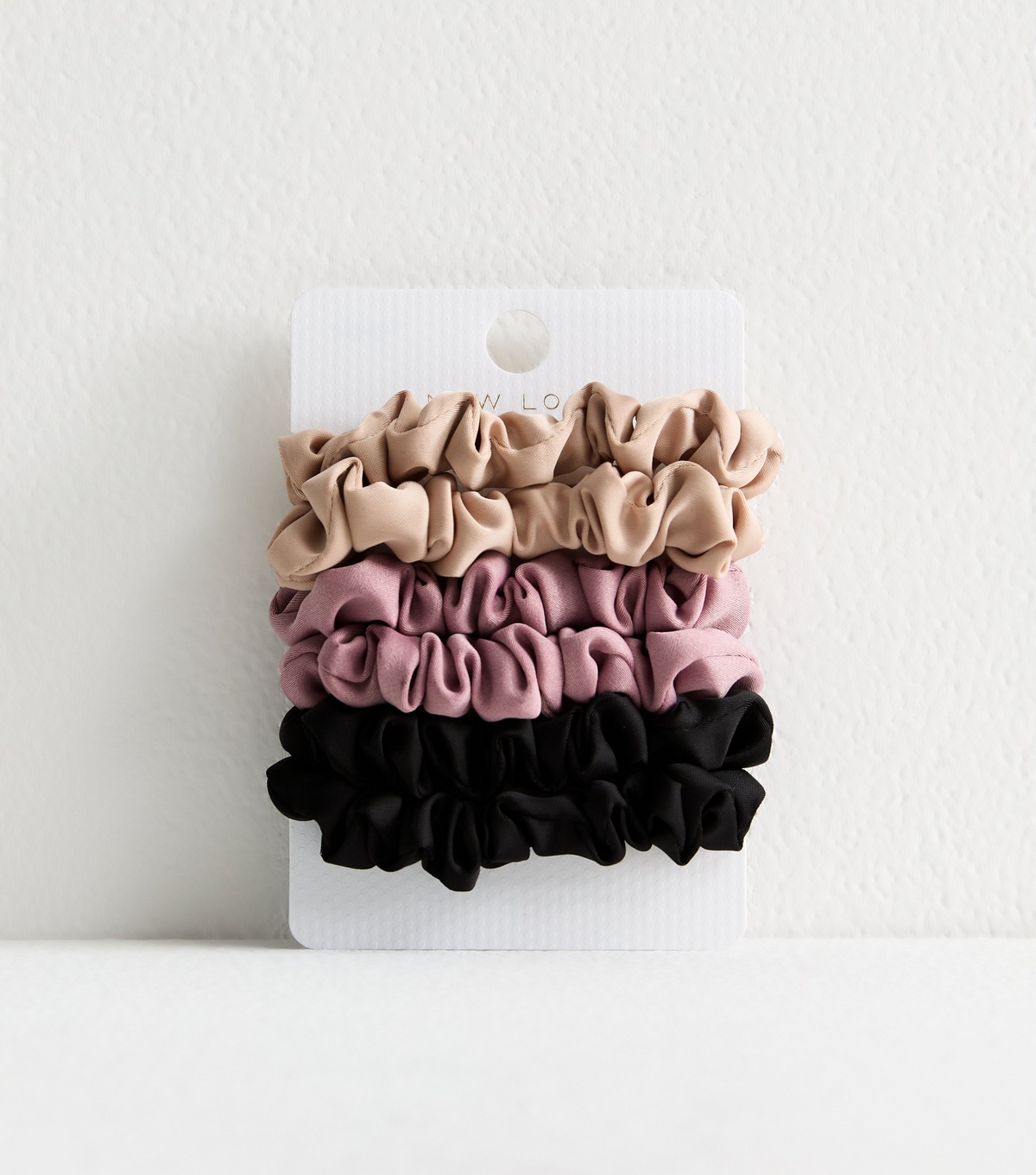 6 Pack of Multicoloured Satin Mini Scrunchies New Look