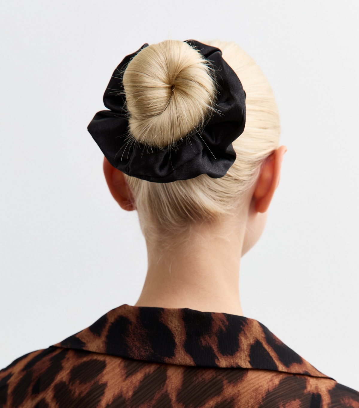 Black Satin Scrunchie New Look