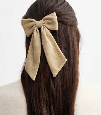 Gold Metallic Bow Hair Slide