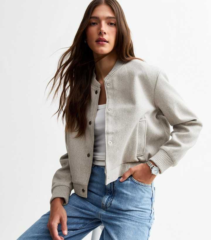 Grey Soft Bomber Jacket
