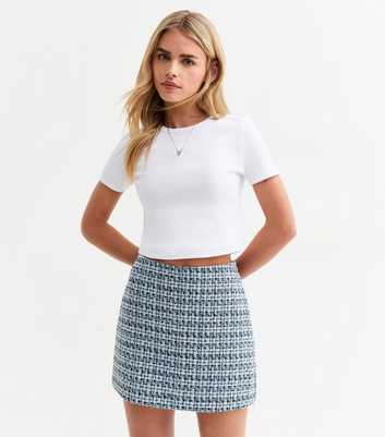 Petite Blue Boucle A-Line Skirt