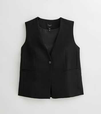 Petite Black Relaxed Single Button Waistcoat