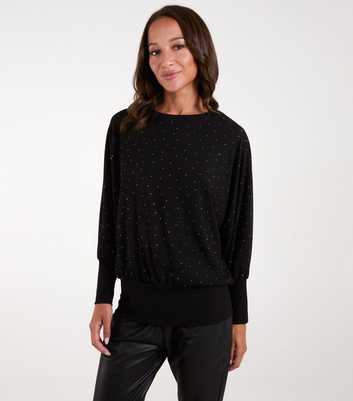 Blue Vanilla Black Knit Batwing Jumper