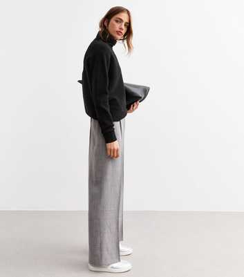 Grey Tailored Wide Leg Trousers