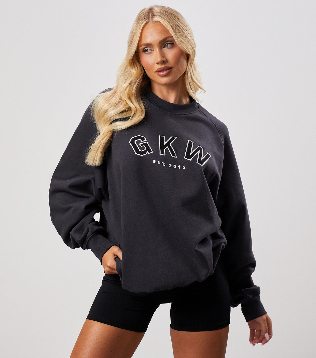 Women's Dark Grey Relaxed Fit Logo Sweatshirt Gym King New Look