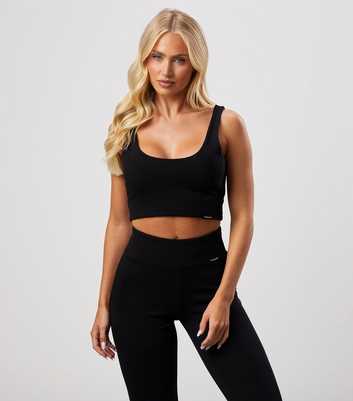 Gym King Black Scoop Neck Crop Top