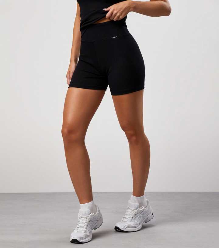 Gym King Black Rib Cycling Shorts