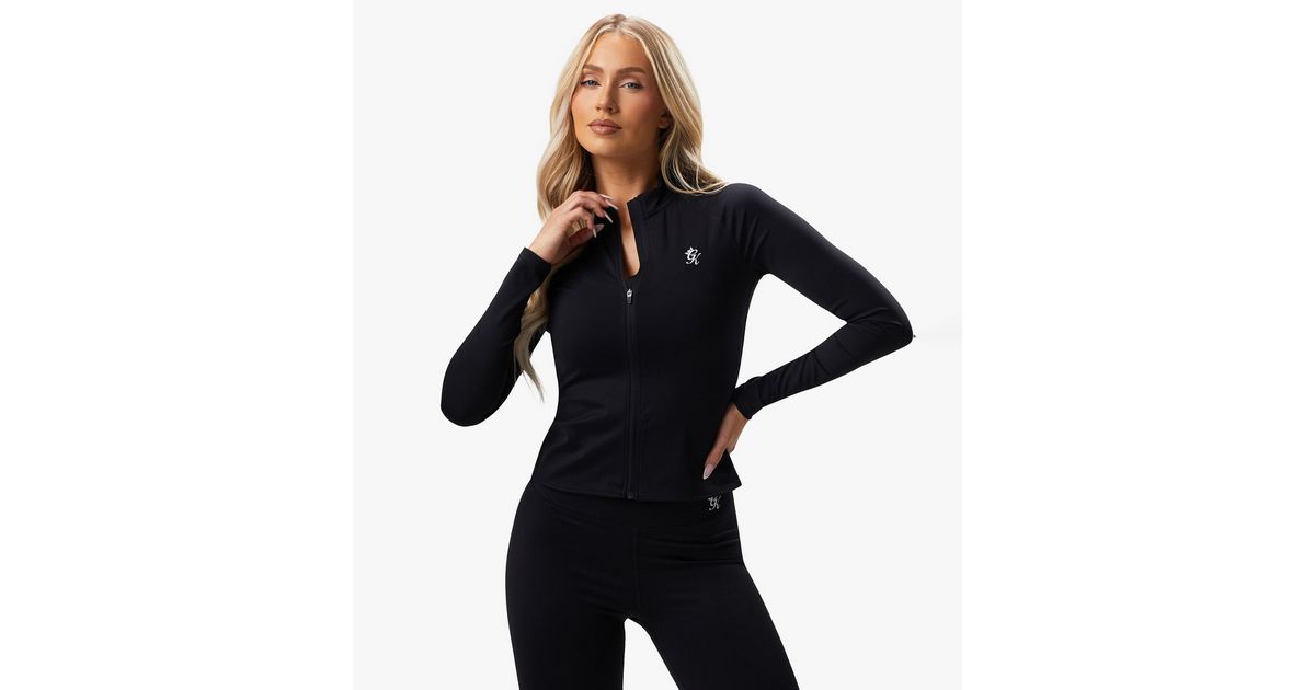 Gym King Black Zip Up Long Sleeve Top | New Look