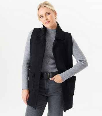 Gini London Black Shearling Waistcoat