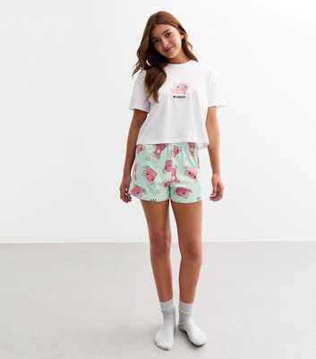 Girls White Relaxolotl Print Pyjamas