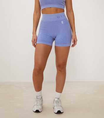 Gym King Pale Blue Ribbed Cycling Shorts