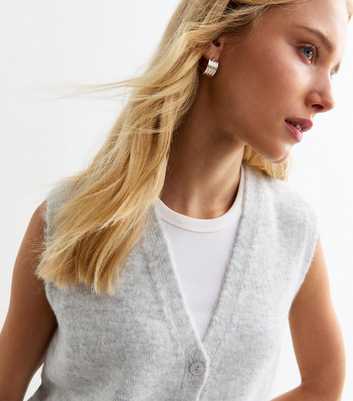 Pale Grey Knitted Vest