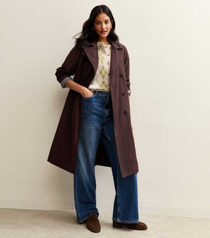 Brown Double Breasted Trench Coat