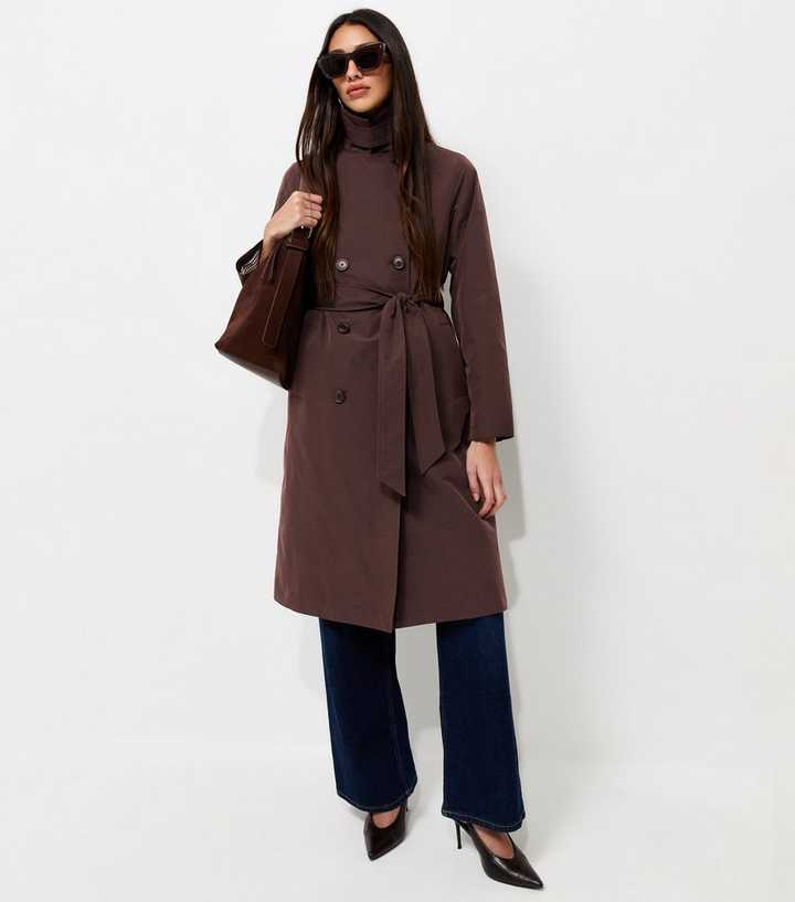 Dark Brown Double Breasted Trench Coat