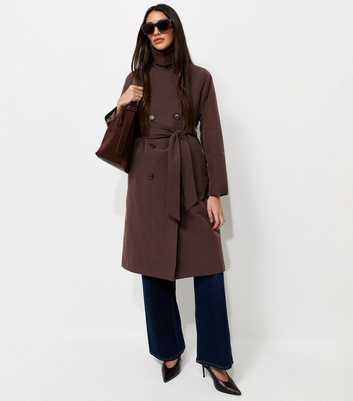 Dark Brown Double Breasted Trench Coat