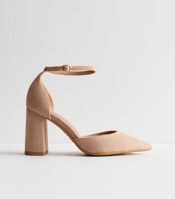 Wide Fit Oatmeal Faux Suede Open Court Shoes