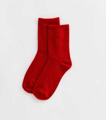 Red Sparkle Jersey Socks