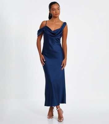 QUIZ Navy Cowl Neck Maxi Dress