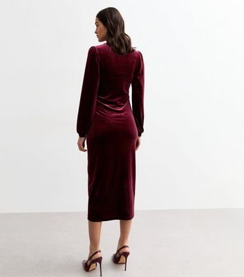 New look red velvet dress best sale