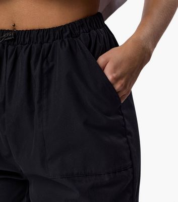 Gym King Black Wide Leg Cargo Trousers New Look