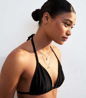 Black Halterneck Bikini Top