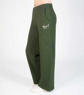 Pineapple Green Wide Leg Cargo Joggers 