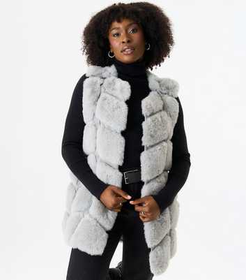 Gini London Grey Faux Fur Gilet