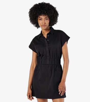 Apricot Black Utility Mini Dress