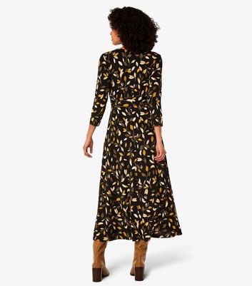 Apricot Black Leaf Print Maxi Dress New Look