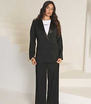 WKNDGIRL Black Double Breasted Suit Blazer