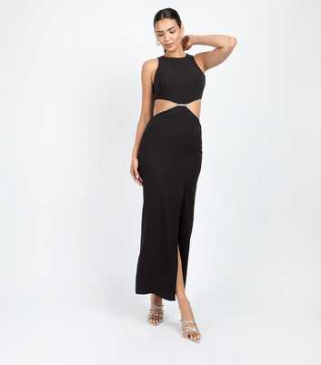 Little Mistress by Chloe Lewis Black Diamanté Maxi Dress