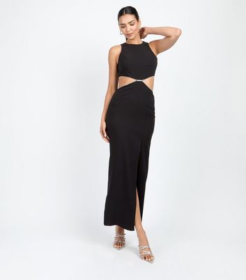 Little Mistress by Chloe Lewis Black Diamante Maxi Dress New Look