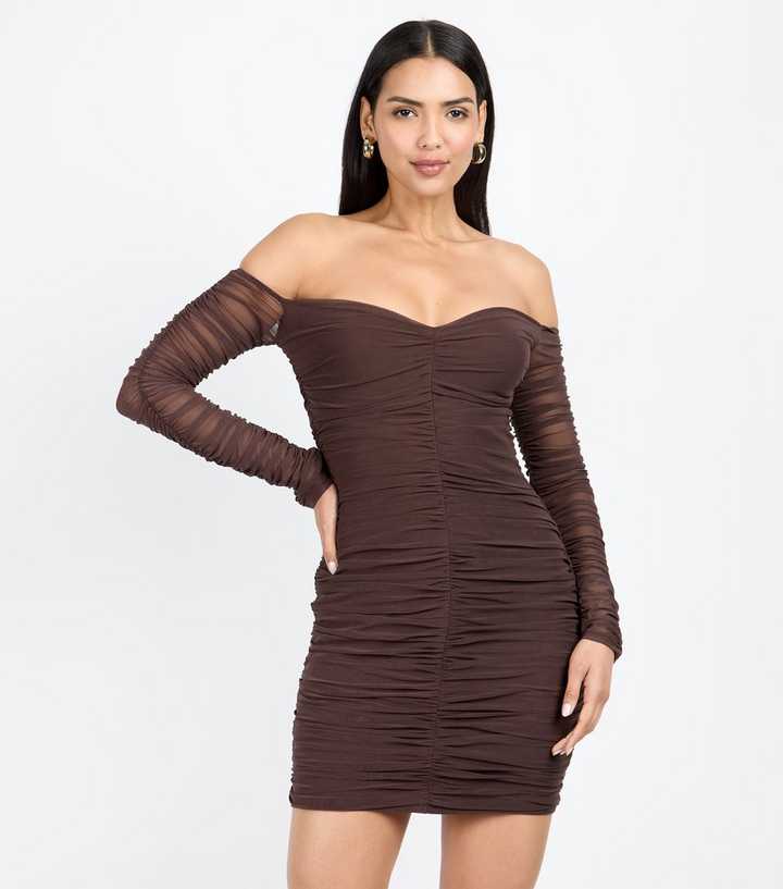 black mermaid midi dress Patiently Waiting Powder Blue Maternity Ruched Mesh Bardot Midi Dres – Club  L London