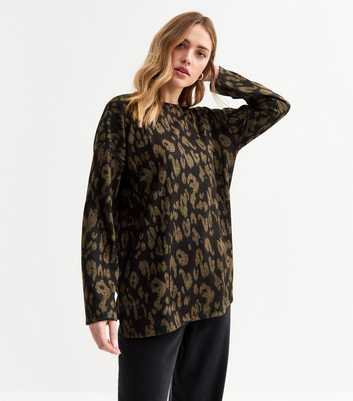 Brown Leopard Print Loose Top