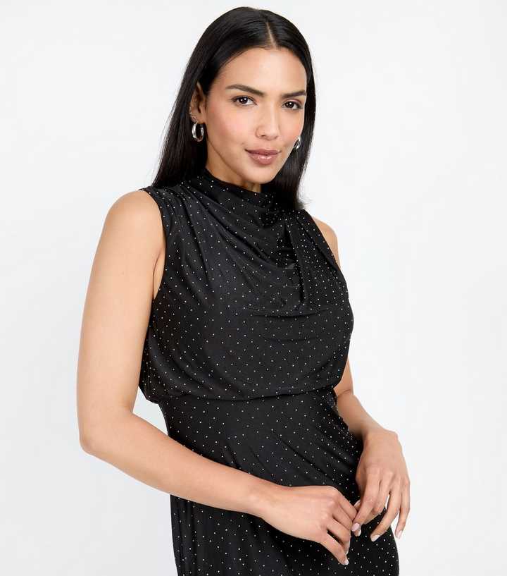 Little Mistress by Chloe Lewis Black Embellished Maxi Dress | New Look