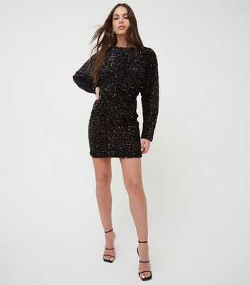 WKNDGIRL Black Sequinned Mini Dress